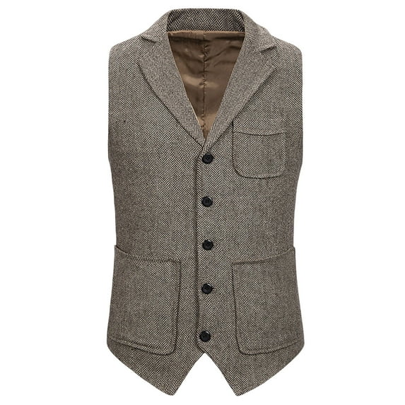 Aueoeo Men's Formal Dress Vests Casual Summer Beach Suit Vests Business Slim Fits Waistcoat Herringbone Party Vests