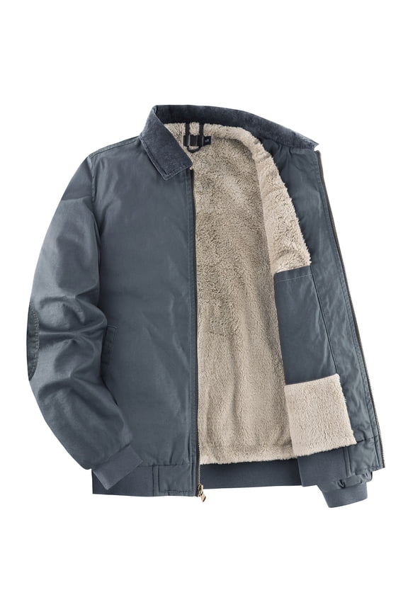 Men's Lightweight Softshell Jacket Waterproof Fleece Lined Top Comfortable Fall Winter Coat with Pockets