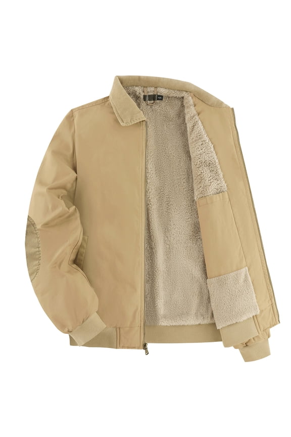 Men's Lightweight Softshell Jacket Waterproof Fleece Lined Top Comfortable Fall Winter Coat with Pockets