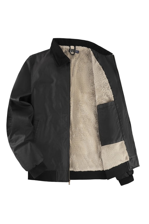 Men's Lightweight Softshell Jacket Waterproof Fleece Lined Top Comfortable Fall Winter Coat with Pockets