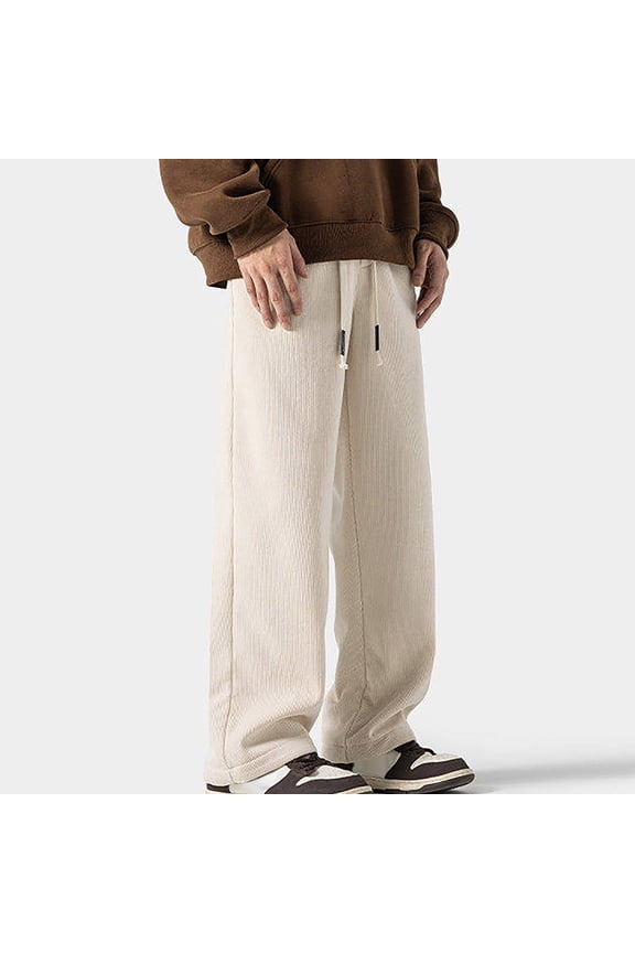 Men's Pants Pants For Men Casual Fashion Thickened Warmth Sport Pocket Solid Color Elastic Waist Long Pants Mens Work Pants