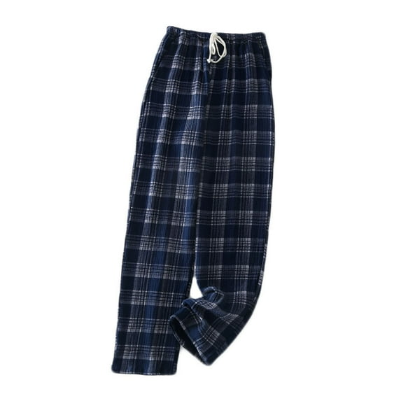 Aueoeo Men's Plaid Print Casual Pants Loose Fits Straight Pajama Pants Soft Comfy Drawstring Elastic Waist Lounge Joggers