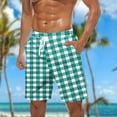 thumbnail image 1 of Aueoeo Men's Plaid Printed Shorts Drawstring Elastic Waist Summer Beach Shorts Athletic Workout Fashion Shorts with Pocket, 1 of 5