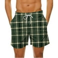 thumbnail image 1 of Aueoeo Men's Plus Size Trunks Plaid Checkered Shorts High Waist Drawstring Waist Trunks Casual Shorts With Pockets, 1 of 4