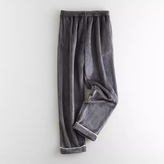 Aueoeo Men's Plushs Warm Pajama Pants, Winter Cozy Flannel Loungewear Pants Bottoms Cuffed Sleep Pants