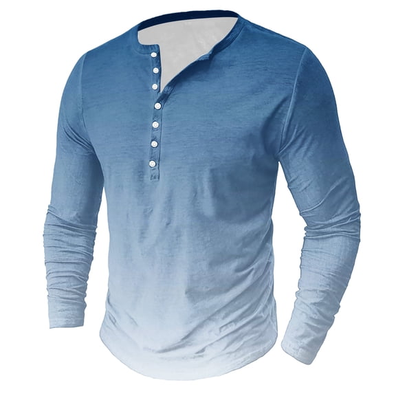Aueoeo Men's Printing Shirt Casual Long Sleeve Round Neck Blouses Shirts Soft Comfy Lightweight Top Shirts