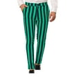 thumbnail image 1 of Aueoeo Men's Relaxed Fit Work Pant Stripe Pants with Pockets Button Suit Pants Leggings Casual Pants Trousers, 1 of 6