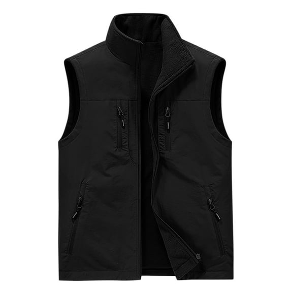 Aueoeo Men's Running Vest,Lightweight Windproof Men's Thin Workwear Solid Color Stand Collar Sleeveless Jacket Tank Tops Travel Vest On Clearance