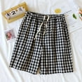 thumbnail image 1 of Aueoeo Men's Sleepwear Shorts Pajama Bottom Causal Short Pants Plaid Drawstring Cotton Shorts Soft Sleep Pants, 1 of 3