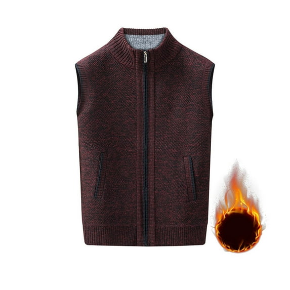 Aueoeo Men’s Sleeveless Cardigans Full Zip Up Knitted Sweater Vests Casual Outerwear Spring Waistcoat