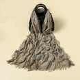 thumbnail image 1 of Aueoeo Men's Soft Lightweight Scarves Warm Crinkle Fashion Warm Fall Winter Spring Scarf Plain Weave Tassel Scarf Gray, 1 of 2