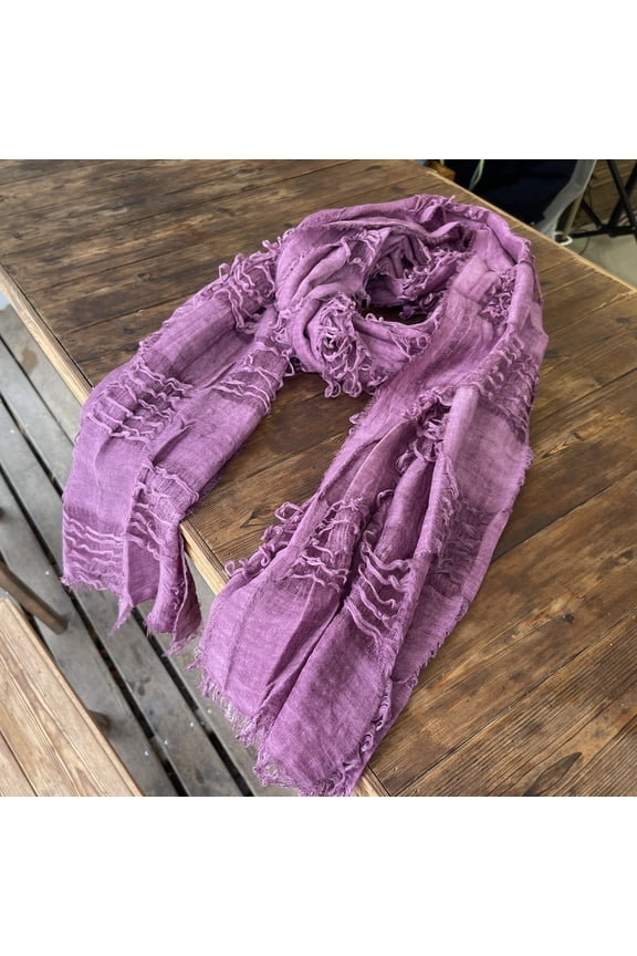 Men's Soft Lightweight Scarves Warm Crinkle Fashion Warm Fall Winter Spring Scarf Plain Weave Tassel Scarf Wine