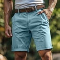 thumbnail image 1 of Aueoeo Men's Solid Loose Button Work-Inspired Shorts with Pockets Casual Quickly Dry Outdoor Pants for Springtime and Summer,Sky Blue,XXXXL, 1 of 4