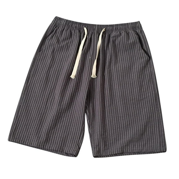 Aueoeo Men's Stripe Shorts Casual Summer Pajama Shorts High Waist Drawstring Waist Shorts For Outdoors, Indoors