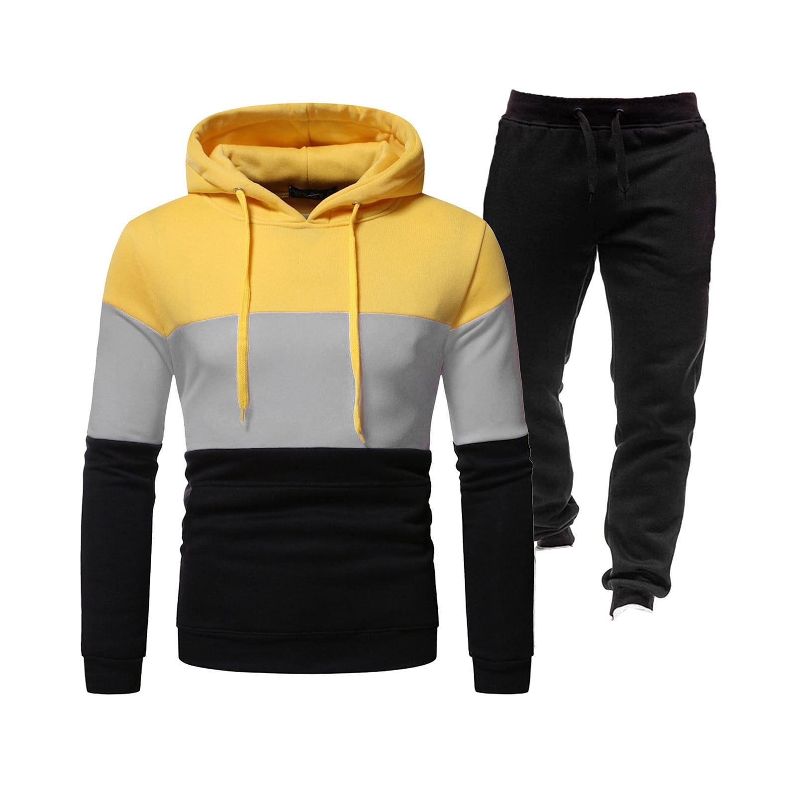 Men's Tracksuit Hoodies Set Light Yellow Yellow Pink Blue Purple Hooded Graphic Tribal main image 0