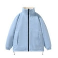 thumbnail image 1 of Aueoeo Men's Winter Warm Jacket Water Proof Sherpa Lining Fleece Stand Up Collar Big & Tall Jacket With Pockets Sky Blue X-Large, 1 of 5