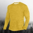 thumbnail image 1 of Aueoeo Mens Big & Tall Shirts Long Sleeve Crew Neck Tops Casual Loose Fitted T-Shirts Lightweight Basic Tee, 1 of 3