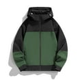 thumbnail image 1 of Aueoeo Mens Color Blocked Anorak Jacket Full Zip Hooded Windbreaker Coat Outdoor ightweight Waterproof L, 1 of 2