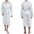 thumbnail image 1 of Aueoeo Mens Lightweight Robe, Satin Silkys Bathrobe Spa Sleepwear Classic Soft Length Robe With Pockets Silver S, 1 of 2