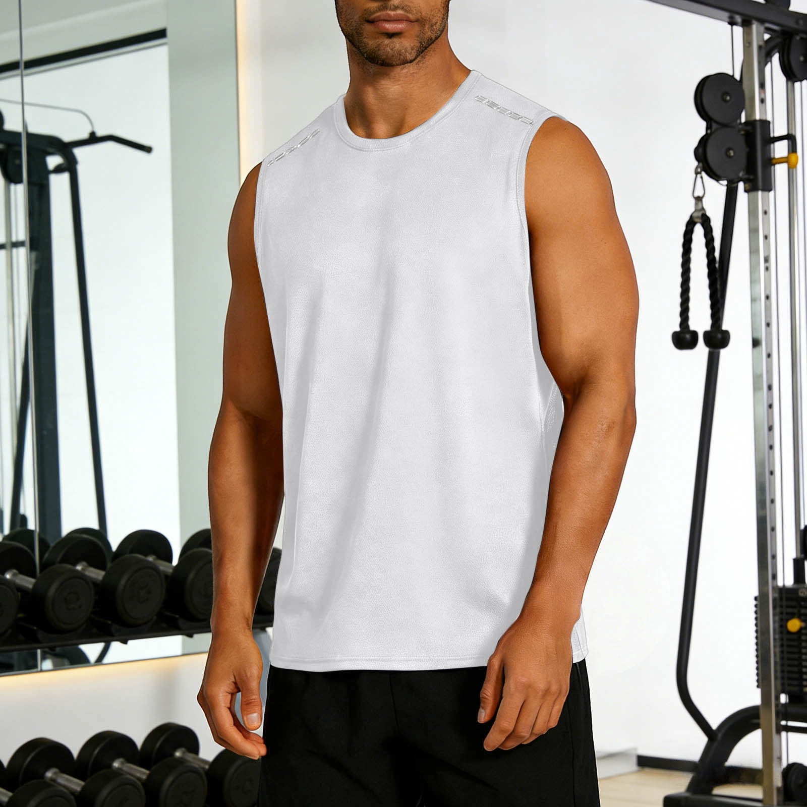 Aueoeo Mens Sleeveless Workout Tank Top, Breathable Muscle Shirt ...