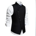 thumbnail image 1 of Aueoeo Mens Suit Waistcoat Fashion Dress Vests Lapel Collar Formal Herringbone Suit for Wedding Tuxedo With Pockets, 1 of 9