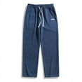 thumbnail image 1 of Aueoeo Mens Sweatpants Baggy Sweatpants Straight Leg Elastic Waist Pants Casual Lightweight Drawstring Trousers Navy L, 1 of 9