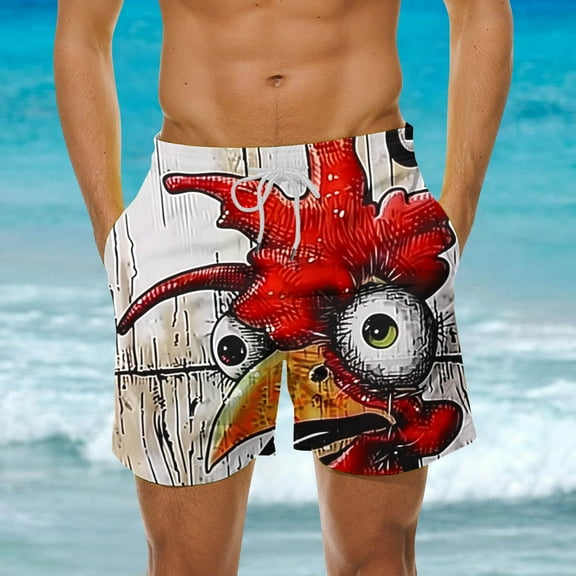 Aueoeo Mens Swim Trunks Quick Dry Swim Shorts with Mesh Lining Funny Swimwear Bathing Suits Big & Tall Summer Loose Beach Shorts on Clearance