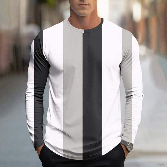 Aueoeo Mens T Shirts T Shirts For Men Loose Fits Fashion Casual Men Fashion Print Sports Long Sleeves Round-Neck Blouses Shirts Customized T Shirts