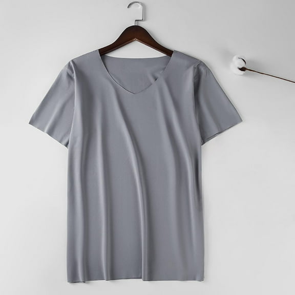 Aueoeo Mens V Neck Shirt Shorts Sleeve Casual Soft Loose Fits T-Shirts Casual Lightweight Summer Stylish Fitted Stretch Tees