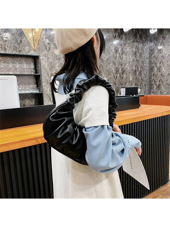 Mini Tote Bags for Women Underarm Soft Bag Faux Leather Bag Small Handbags Handle Dumpling Bag