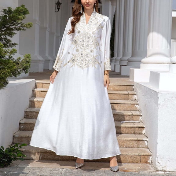 Aueoeo Muslim Dress for Women Long Dresses Dubai Pendant Sleeves Turkey Long Sleeve T Shirt Dress Kaftan Abayas Dress