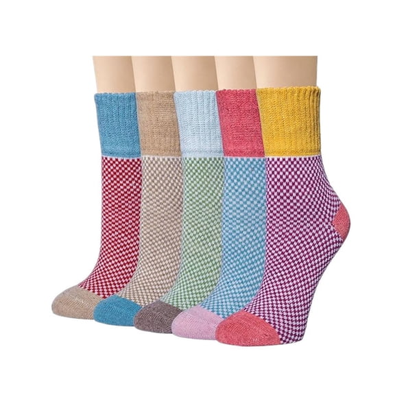 Aueoeo No Show Mens Socks Hiking Socks Women 5Pairs Women's Printing Thick Warm Wool Socks Ethnic Style Sports Mid-Tube Socks Socks Dress Socks Women