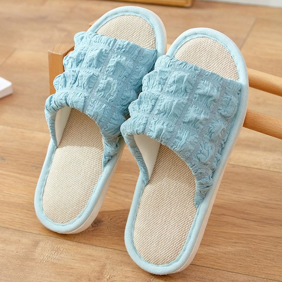 Aueoeo Open Toe Slippers For Women House Shoes Faux Furs Fuzzy Slide Sandals Non Slip Washable Shoes