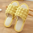 thumbnail image 1 of Aueoeo Open Toe Slippers For Women House Shoes Faux Furs Fuzzy Slide Sandals Non Slip Washable Shoes, 1 of 4
