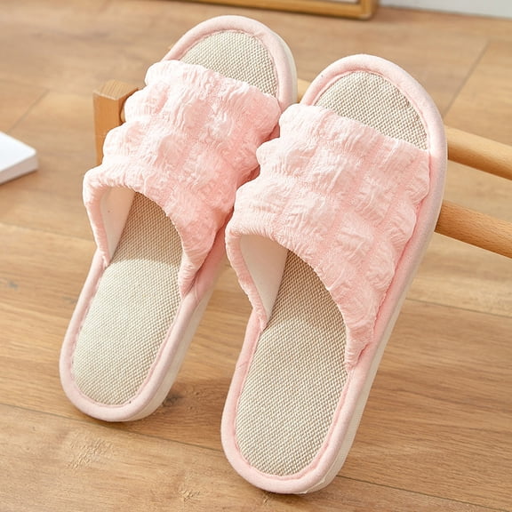 Aueoeo Open Toe Slippers For Women House Shoes Faux Furs Fuzzy Slide Sandals Non Slip Washable Shoes
