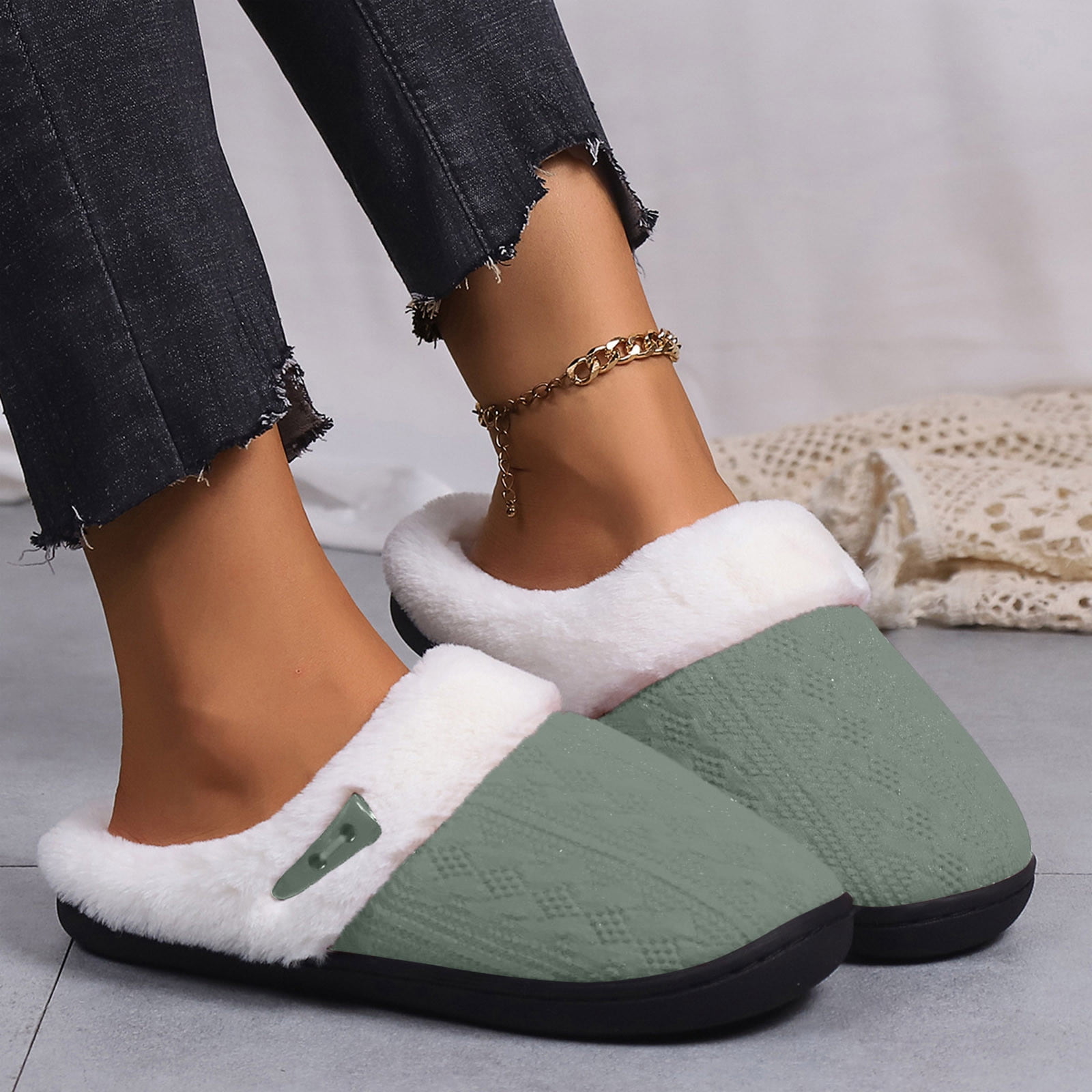 Women's Memory Foam House Slippers – Ultra Soft Fluffy Fuzzy Winter Slippers With Non-Slip Sole