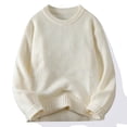 thumbnail image 1 of Aueoeo Oversized Sweater, Soft Comfy Mens Casual Solid Color Long Sleeve Round-Neck Sweater Fall Winter Knitwear, 1 of 5