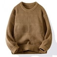 thumbnail image 1 of Aueoeo Oversized Sweater, Soft Comfy Mens Casual Solid Color Long Sleeve Round-Neck Sweater Fall Winter Knitwear, 1 of 4