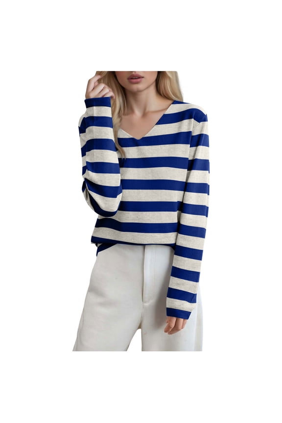 Oversized Sweaters For Women, Sweater Womens Spring Fall Sweater Crew-Neck Long Sleeve Oversize Knitted Outer Striped Printed Pullover Sweater Sets For Women