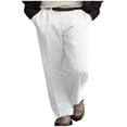 thumbnail image 1 of Aueoeo Pants For Men Work to Weekend Dress Pants Flat Straight-leg Twill Pants Front formal Dress Pants Stretch Suit Pants White XX-Large, 1 of 5