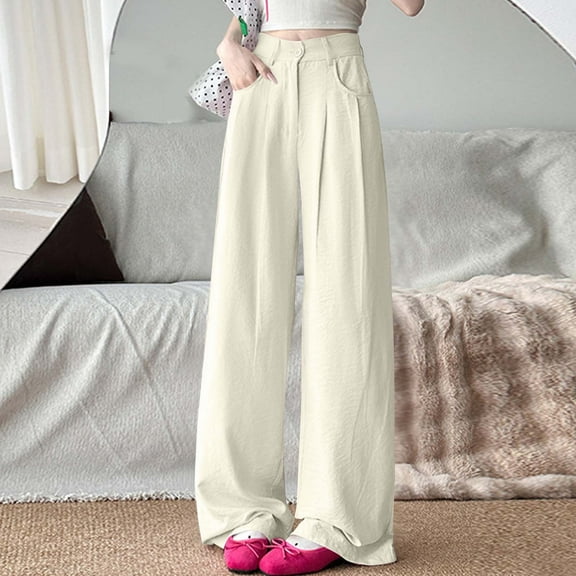 Aueoeo Pants For Women Cargo Pants Solid Color Casual Pocket Straight Leg Cargo Pants Womens Hiking Pants