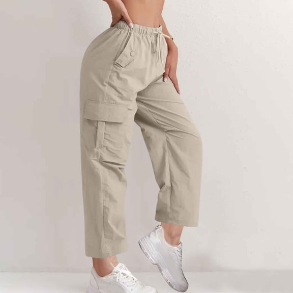 Aueoeo Pants For Women Cargo Pants Women Solid Color High Waisted Drooping Drying Pants Casual Wide Leg Sports Pants Womens Work Pants