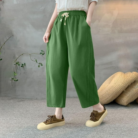 Aueoeo Pants For Women Work Pants Fashion Waist Solid Color Pocket Casual Pants Womens Hiking Pants