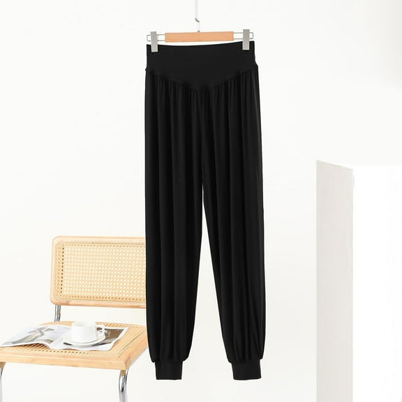 Aueoeo Pants Womens Cargo Pants Comfortable Casual Solid Color High Waist Loose Yoga Pants Womens Work Pants