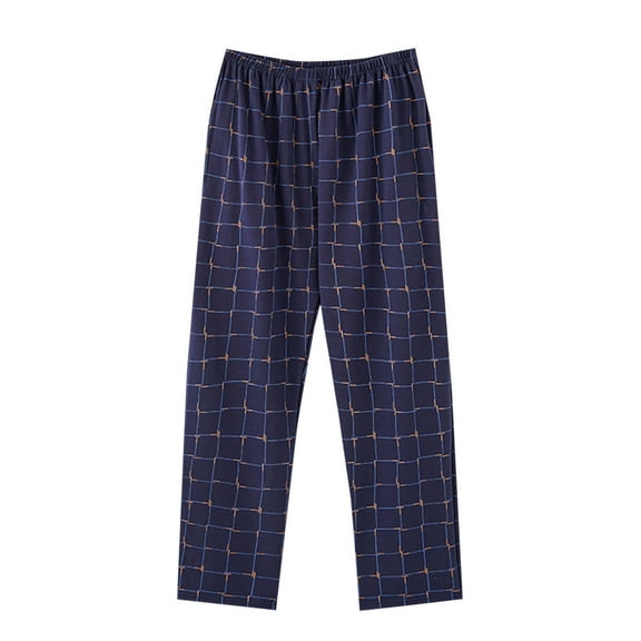 Aueoeo Plaid Pajama Pants For Mens 100% Cotton Pajama Pants Elastic Waist Sleep Pant Pjs Straight Leg Pants With Pockets