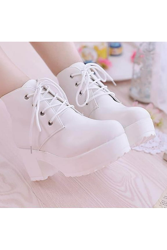 Platform Boots For Women Ankle Boots Women Retro Flat Bottom Shoes Casual Boots Plus Size Slip On Double Zipper Shoes
