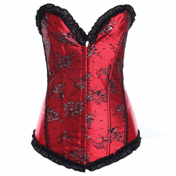Aueoeo Plus Size Shapewear for Women Tummy Control, Waist Trainers for Women Fashion Women's Boned Corsets V-Neck Printed Shapewear Outfit Sexy Underwear