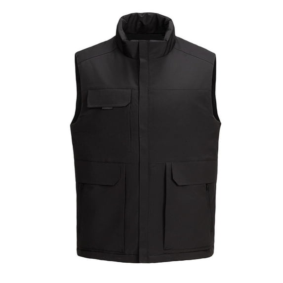 Aueoeo Plus Size Vests For Men Outdoor Stand Collar Jackets Vests Casual Padded Sleeveless Coats