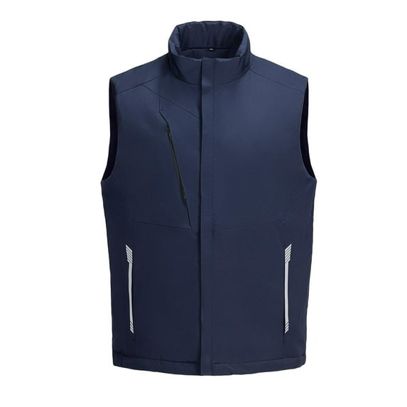 Aueoeo Plus Size Vests For Men Outdoor Stand Collar Jackets Vests Casual Padded Sleeveless Coats