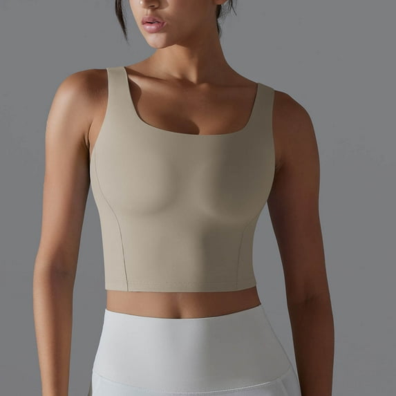 Aueoeo Push Up Sports Bra, Womens High Impact Sports Bras, Workout Crop Top High Neck Longline Sports Bra for Workout Yoga Gym